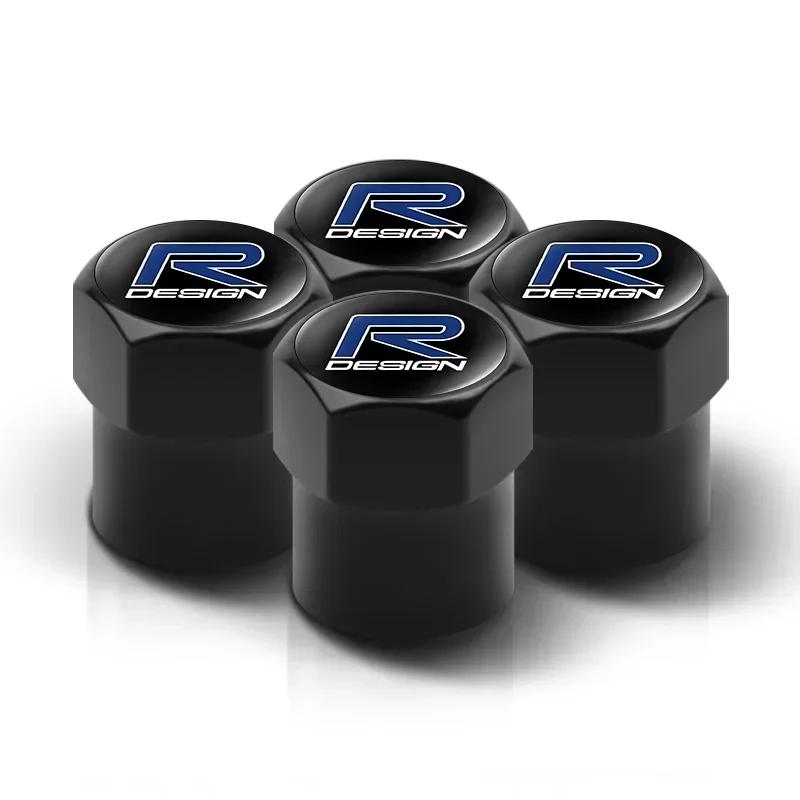 Car Logo Badge Wheel Tire Valve Caps Air Stem Tyre Plug Accessories For Volvo Rdesign XC60 XC40 V60 V40 EX30 XC90 S60 C30 V50