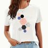 Fashion Women Creative Honeycomb Splicing Print T Shirt Funny Casual O-neck Short Sleeves T-shirt Summer Female Tee Shirt