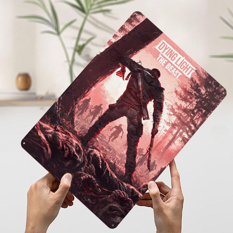Dying Light The Beast Metal Poster Customized Wall Art Retro Vintage Tinplate Signs for Man Cave Living Room Decorations House