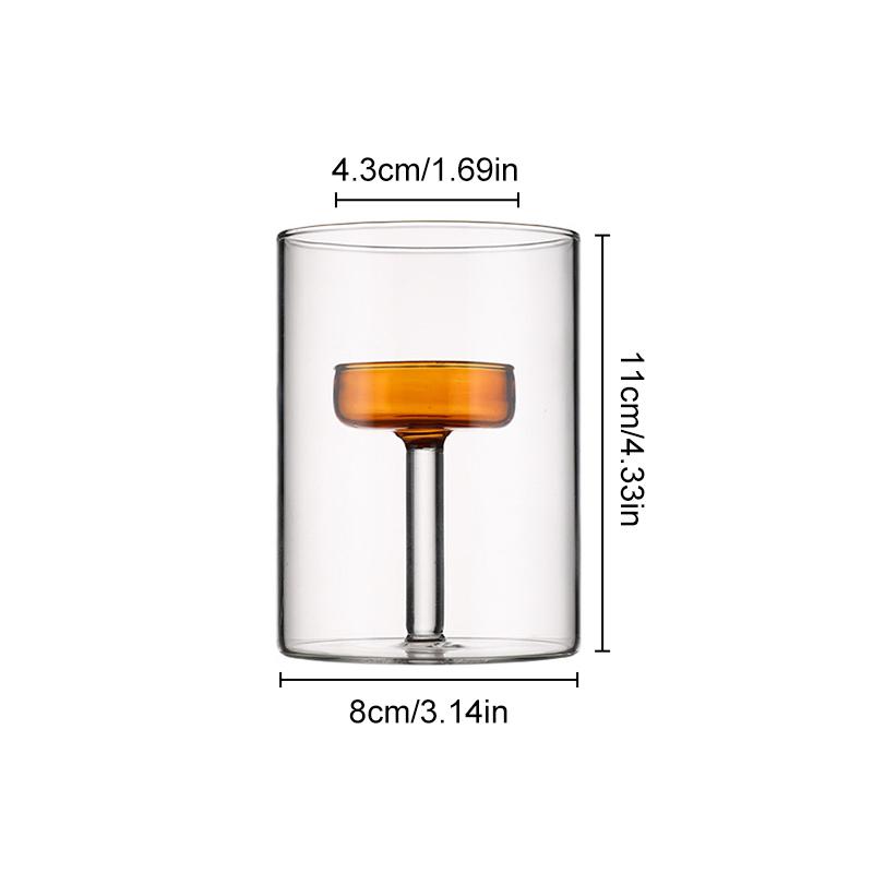 Glass Art Candle Cup Candlestick Ambience Transparent Windproof Ornaments DIY Home Decor