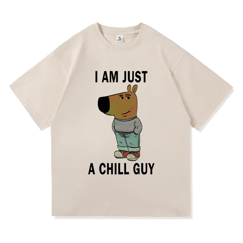 Я просто расслабленный парень Футболки Летняя мода Мужская/Женская Эстетичная Смешная Милая Футболка Высокое качество Мультяшная Винтажная Хлопковая Футболка