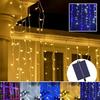 Icicle String 120 Christmas Solar Solar Solar Solar Automatic Nighttime Light Memory Lighting Christmas Tree Sign Lighting and Solar-powered Lights,
