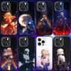 F-Fate Stay S-Saber Night Чехол для телефона iPhone 16e,16,15,14,13,12,11,Pro,X,XS,Max,XR,Plus,Mini Мягкий Черный Чехол