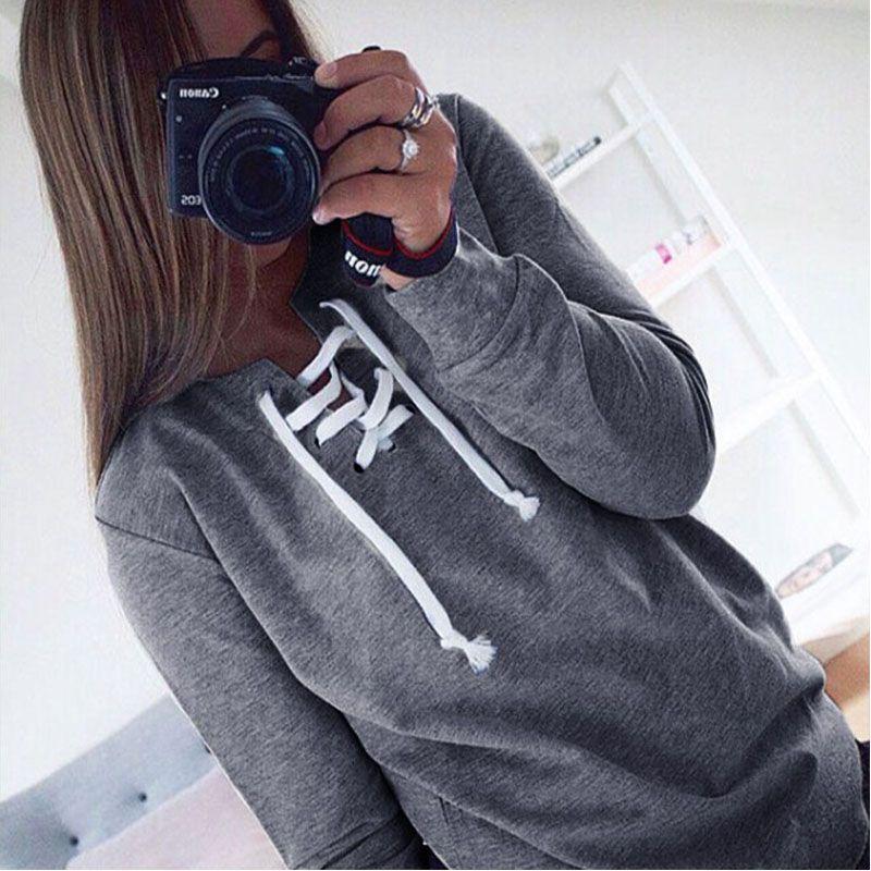 Cozy Women Sweat Sweatshirt Baggy Jumper Plain Pullover Tops Sweater Ladies Oversized