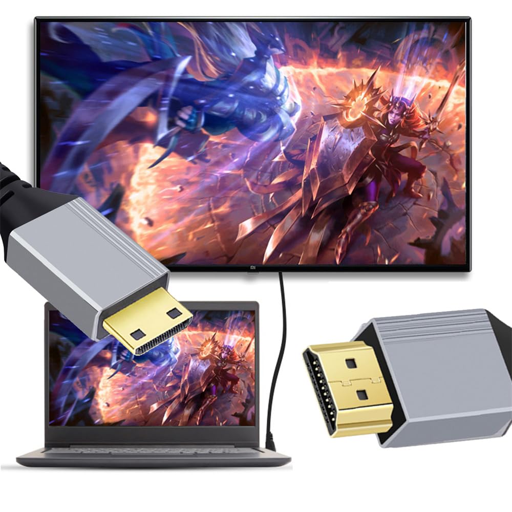 Xiwai Высокоскоростной кабель HDMI «папа» — Micro HDMI «папа» 4K 60 Гц с экранированным прямым разъемом для монитора ноутбука HDTV 30 см 2.0 Тип D Компьютер,