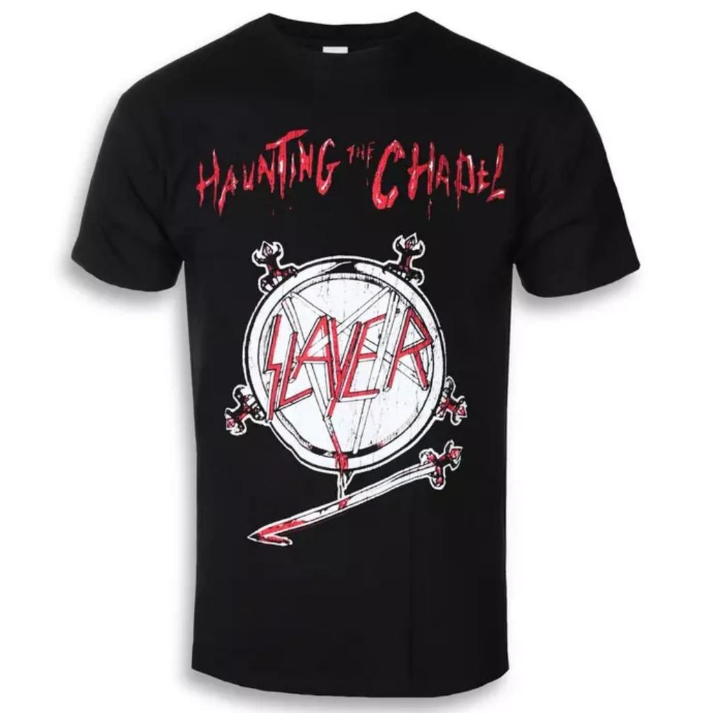 Slayer Logo Inspirational Print Tshirt Casual Street Style Cotton Tshirt Suitable For Metal Enthusiasts
