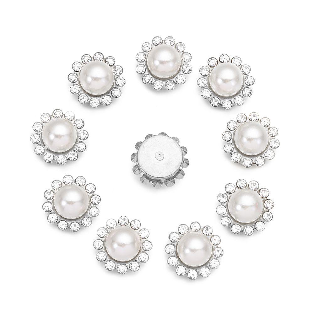Clothing Decorations Apparel Sewing Rhinestone Buttons Pearl Hairpins Pearl Button Hat Accessories