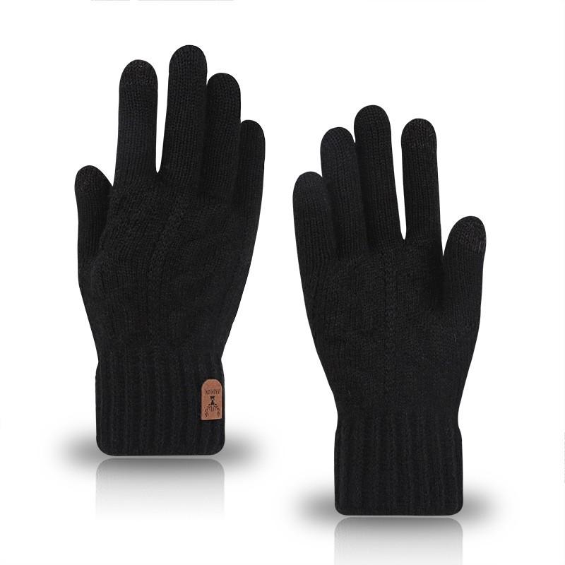 Latest Men's Warm Gloves Winter Touch Screen Plus Fleece Gloves Cold Warm Wool Knitted Gloves