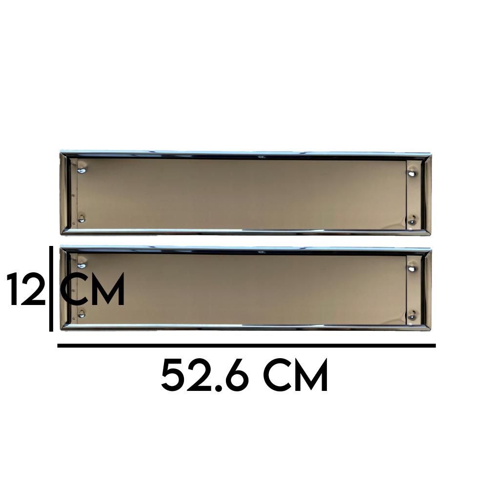 Хромированная рамка номерного знака, европейский размер, 2 шт., 52x11 см, пластина из нержавеющей стали
