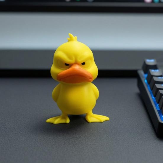 Настольная игрушка для снятия стресса, 3D-печатная фигурка желтой утки, забавная статуэтка с живыми выражениями, модная коллекция, милые миниатюрные украшения для