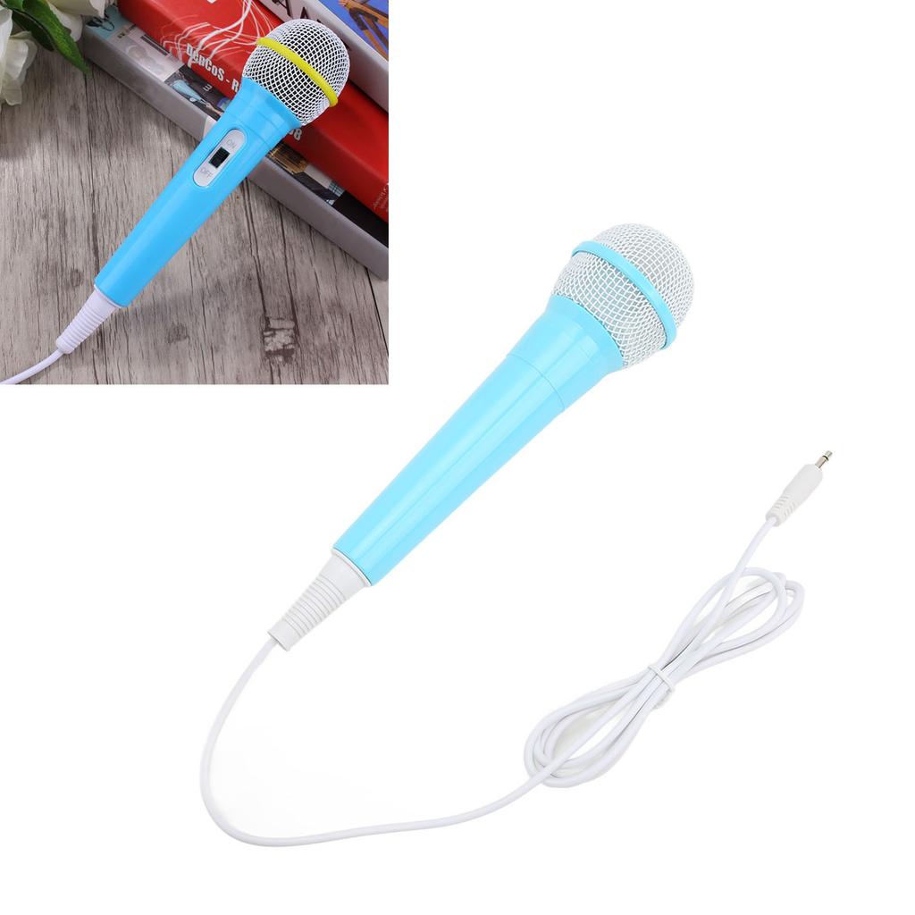 Kids Wired Microphone 3.5mm Plug Low Distortion Portable Music Toy Children Singing Mic for Karaoke Family Party