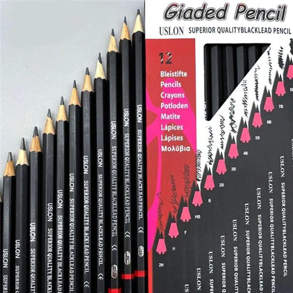Graphite Shading Sketch Pencil 2H-8B Drawing Pencil Journal Wooden Lead Pencils Stationery