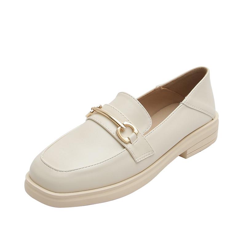 Маленькие кожаные туфли женские осенние новые лоферы на платформе с пряжкой в виде лошади женские туфли одинарные большого размера женская обувь одна