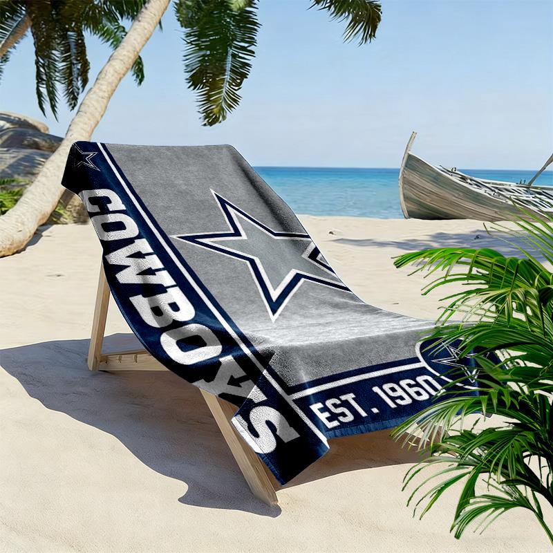 Dallas Cowboys Print Beach Towel, Large Soft Quick Dry Towel for Beach Camping Swimming