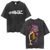 Washed Vintage Rock Band Gorillaz Graphic Tshirts Men Women CasualOversized Short Sleeve T Shirts Mens Retro Gothic Streetwear