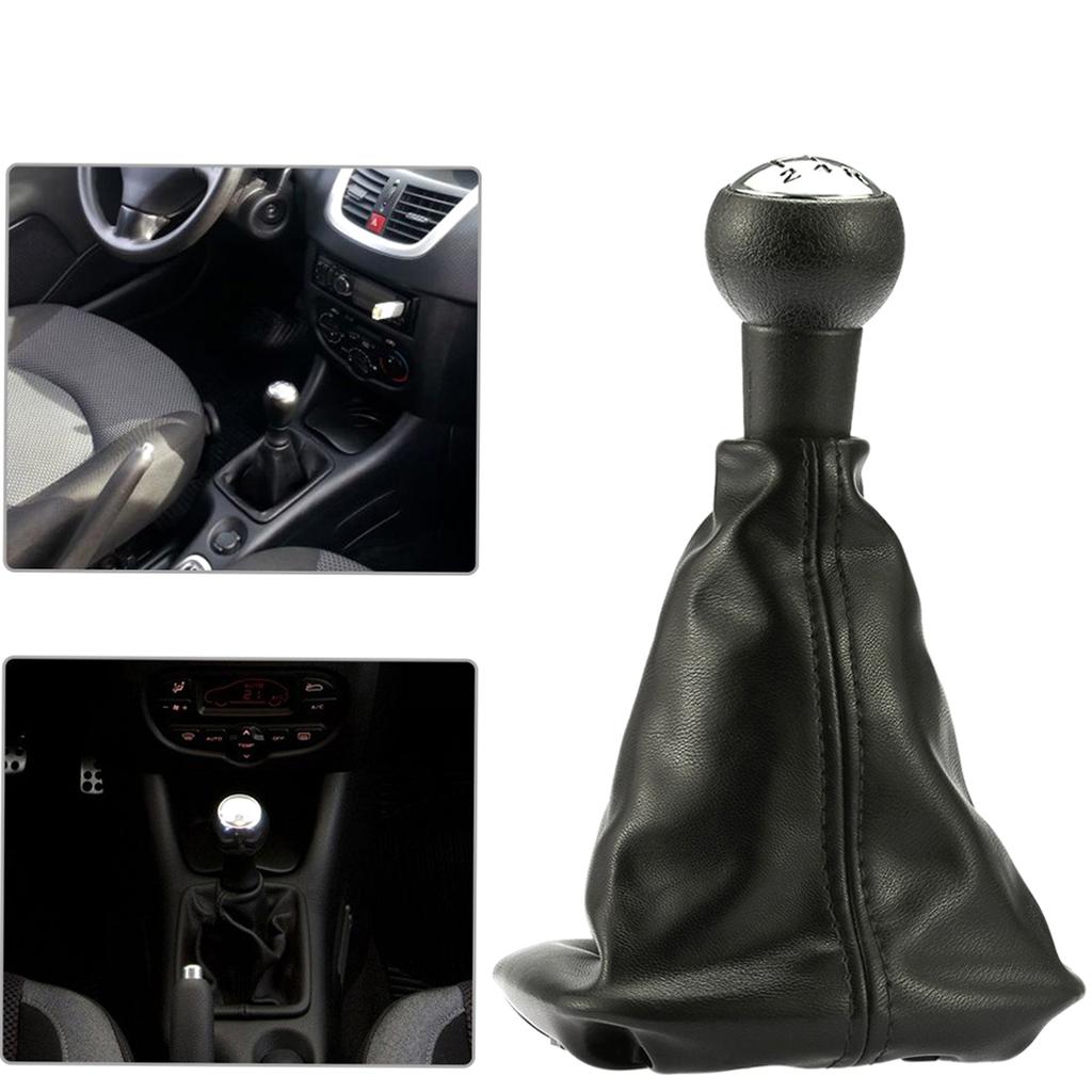 5 Speed Gear Shift Knob Gearstick Gaiter Boot Leather Replacement Kit for PEUGEOT 207 307 406