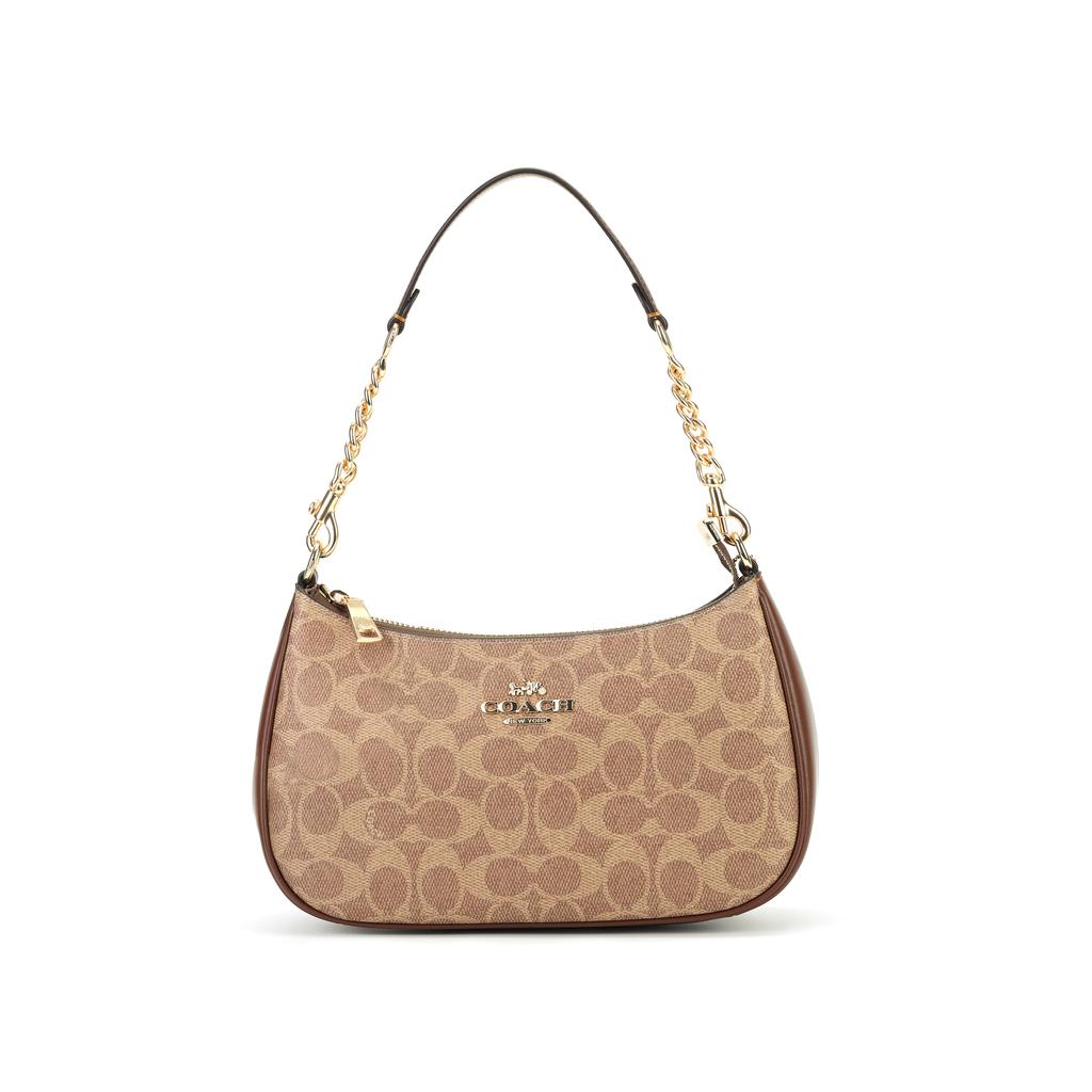 Coach Teri 24 Классическая сумка через плечо с монограммным логотипом Женская сумка через плечо Хаки CV933-IMXHE