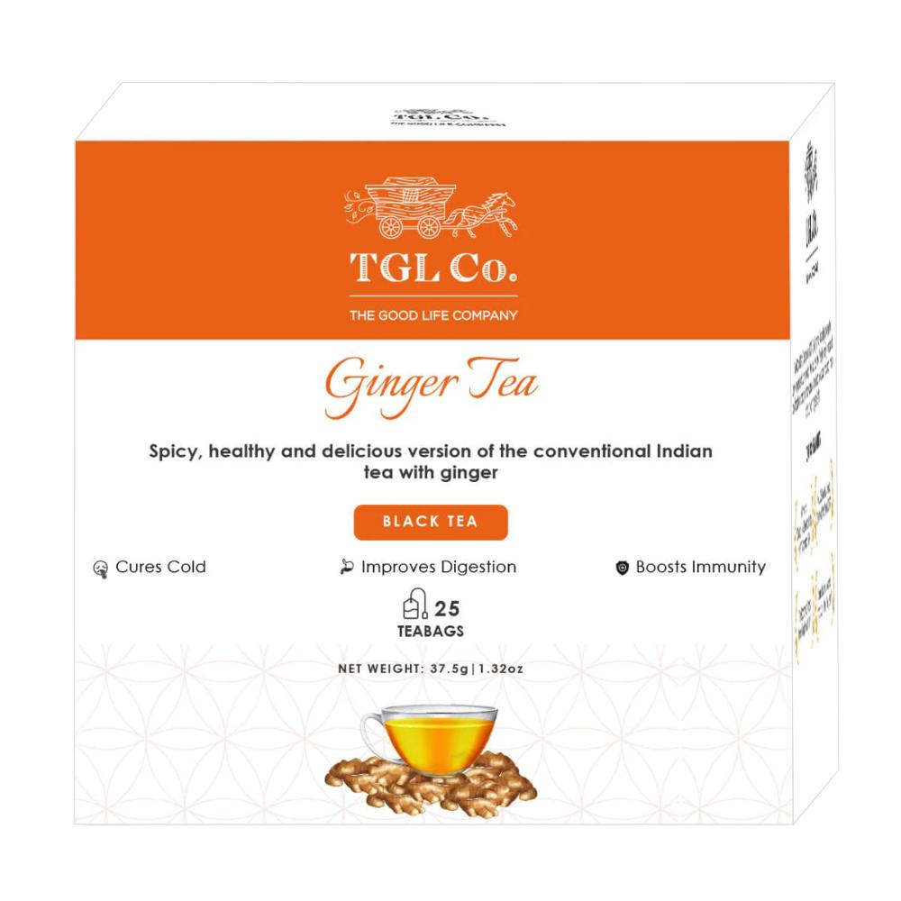 Black Tea with Ginger (25 Pak, 1.5 G), Ginger Black Tea, TGL Co.