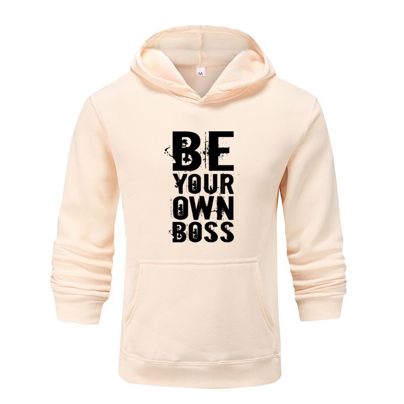 Осень и зима, новинка, персонализированная одежда с принтом «Будь своим боссом», мужская и женская толстовка с капюшоном для влюбленных, пуловер для бега, спортивная толстовка