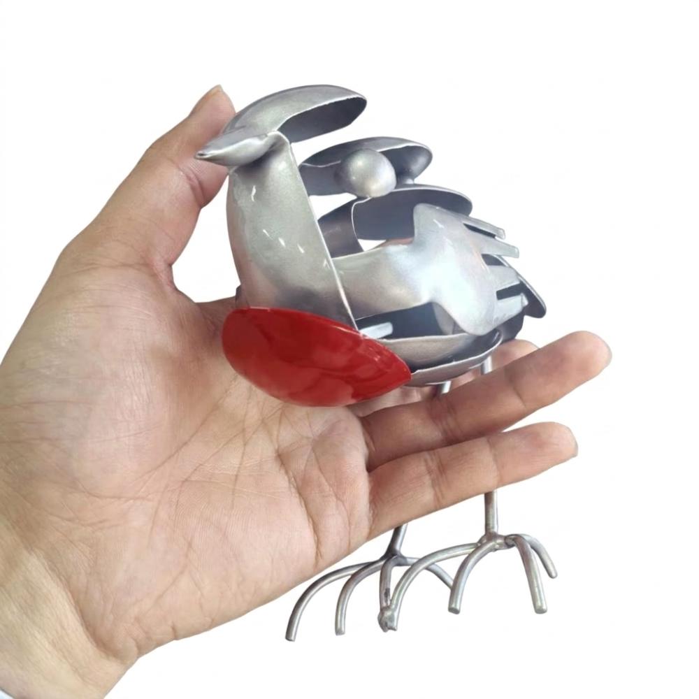 Eco-friendly Scrap Metal Bird Statue Handmade Recycled Bird Ornament Desk Decor