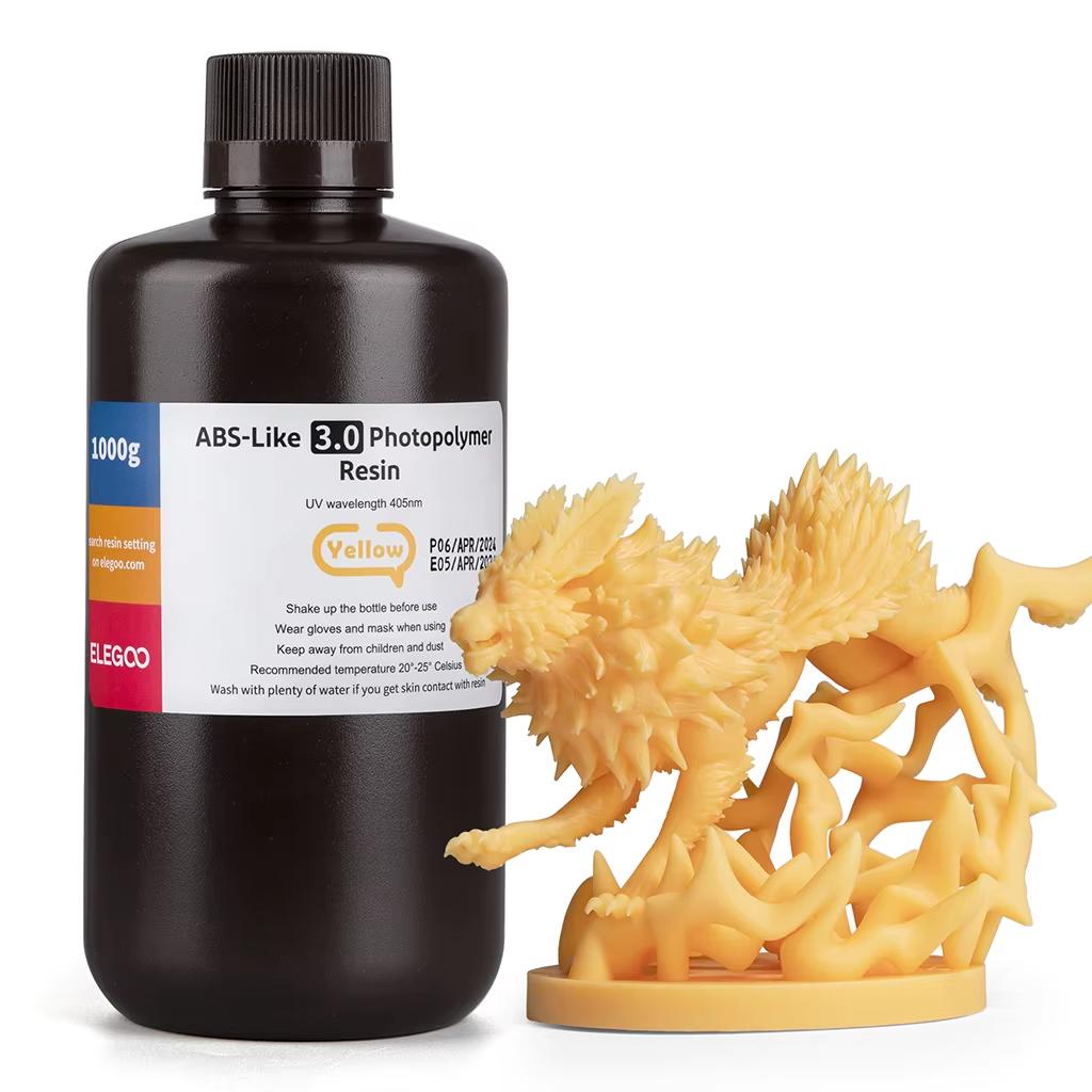 ELEGOO ABS-Like 3.0 3D Printer Resin 1kg,405nm UV-Curing Photopolymer Resin for MSLA LCD 3D Printing with Strength and Toughness