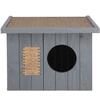 Springos® Maison pourchat en bois Outdoor 49,5 x 58 x 36 см, abri pourchat avec toit plat, griffoir pourchat