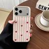 Чехол для телефона с розово-белым полосатым узором в виде сердца Для iPhone 11 12 13 14 15 16 17 Pro Max 14 15 Plus 17Air XR XS MAX Мягкий чехол