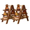 Multi Function Wooden Serving Platter Three Tier Rectangular Food Serving Tray for Events and Home Use