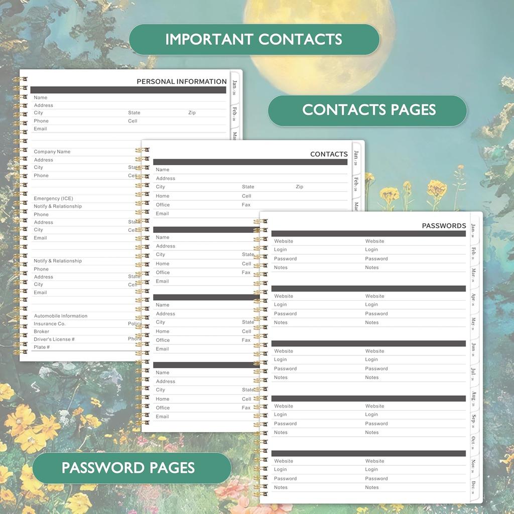 2026-2027 Monthly Planner - 2026-2027 Planner, Jan. 2026 - Dec. 2027, Monthly Planners 2026 with Tabs, 9" x 11", Twin-wire Binding, Back Pocket, Note