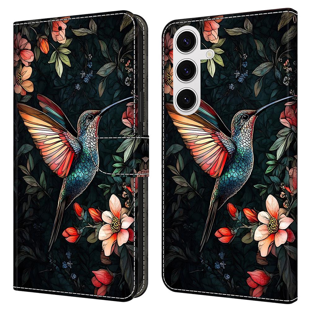 For Samsung Galaxy S25 Leather Case Pattern Printing Wallet Stand Flip Phone Cover