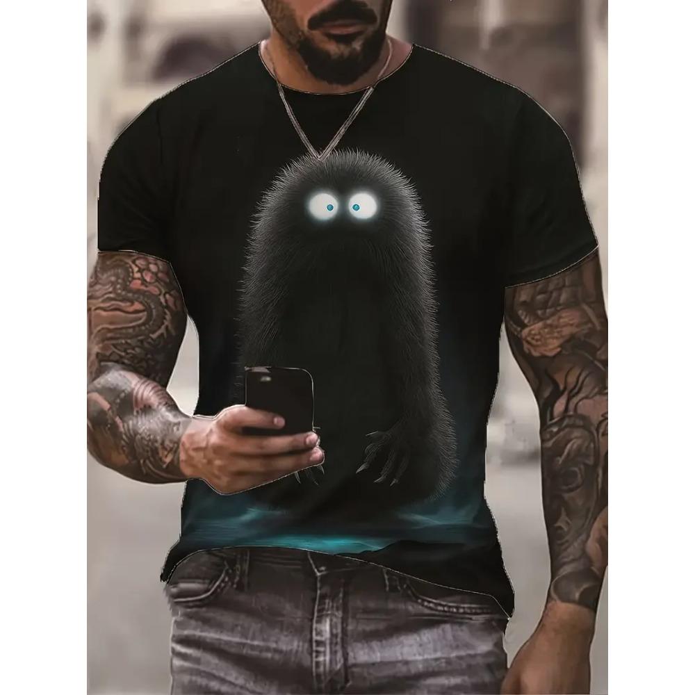 Летняя мужская футболка уличная повседневная с коротким рукавом мультяшный принт забавные футболки с животными модная уличная одежда для мужчин и детей свободная одежда