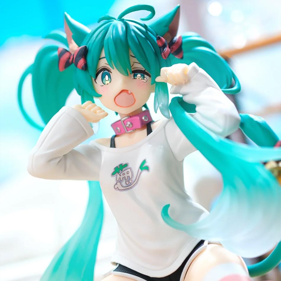 Горячие Пижама с коротким рукавом и кошачьими ушками Hatsune Miku, Фигурка Hatsune, Модель пейзажа Miku, Аниме Красивая девушка, Настольное украшение, Подарок