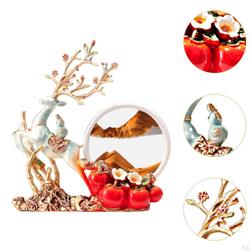 Deer Sculpture Quicksand Decor Ornaments Artistic Home Decoration Creative Moving Sand Art Liquid