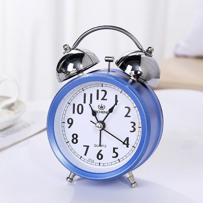 New Super Loud Simple Ringing Alarm Clock Night Light Mute Clock Bedroom Gift Student Bedside Sleeping Clock