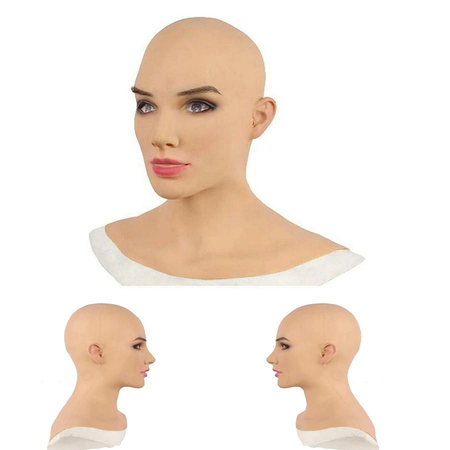 Latex Head Cover Female Cosplay Drag Queen Halloween Easter Fancy Party Headgear