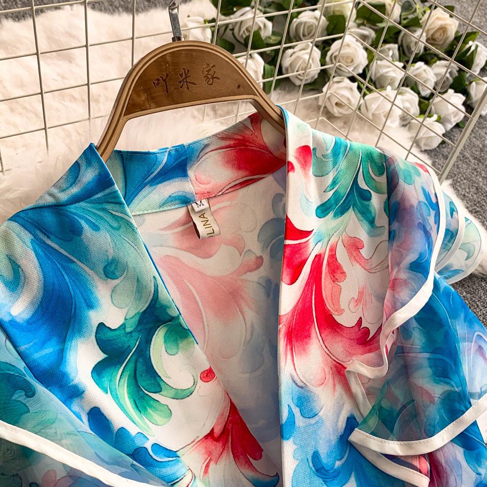 Элегантные длинные платья с цветочным принтом для женщин, летние, праздничные, с рукавами-рюшами, цельные, запашные, с V-образным вырезом, винтажные, ретро, вечерние