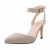 Women Sandals Summer Ladies Bridal Suede 8cm Thin Heel Pumps Wedding Party Shoes Women Pointed Toe Sexy Ankle Straps Sandals