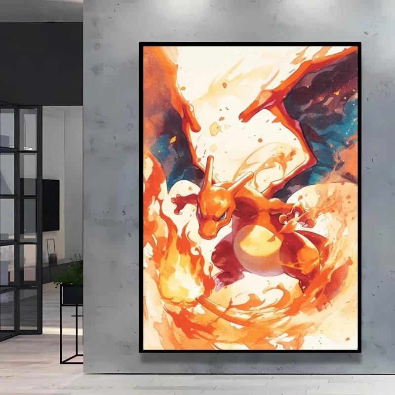 Classic Anime Canvas Posters Pokemon Pikachu Kids Gifts Eeveelution Canvas Painting Cool Wall Art Picture Home Bedroom
