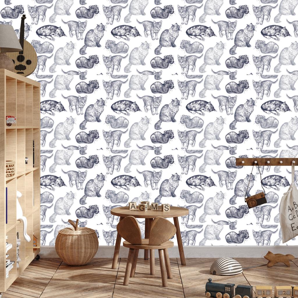 Cats wallpaper for living room and bedroom 50x1000