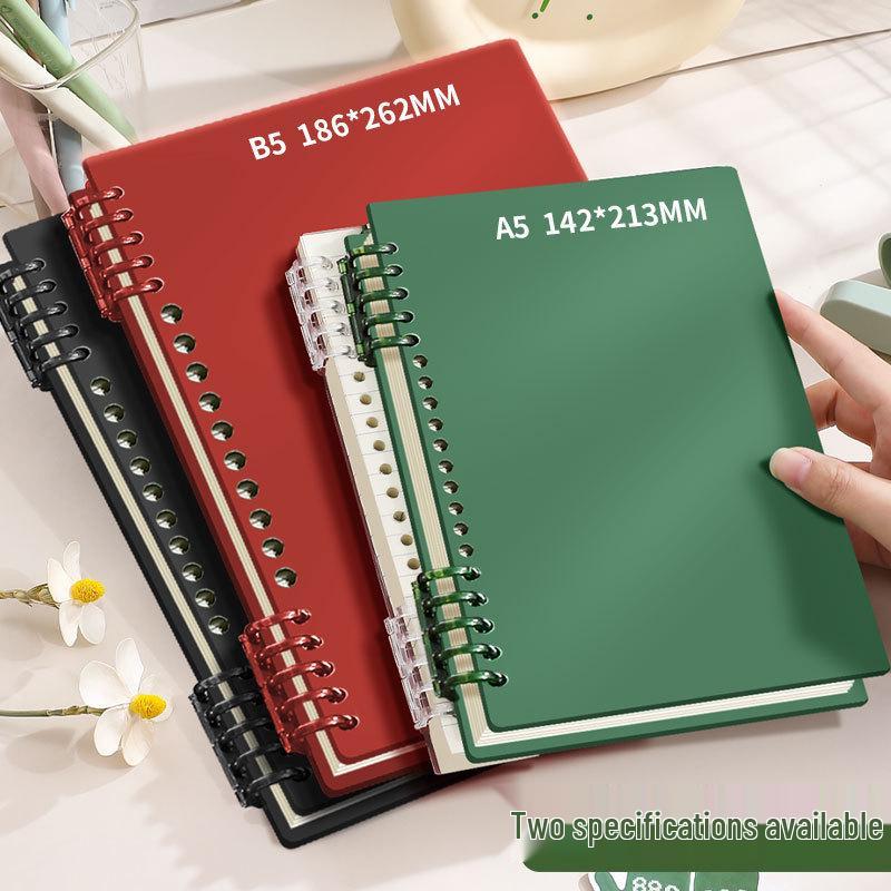 Ретро блокнот B5 с откидным верхом и съемными кольцами - Удобный для рук дизайн