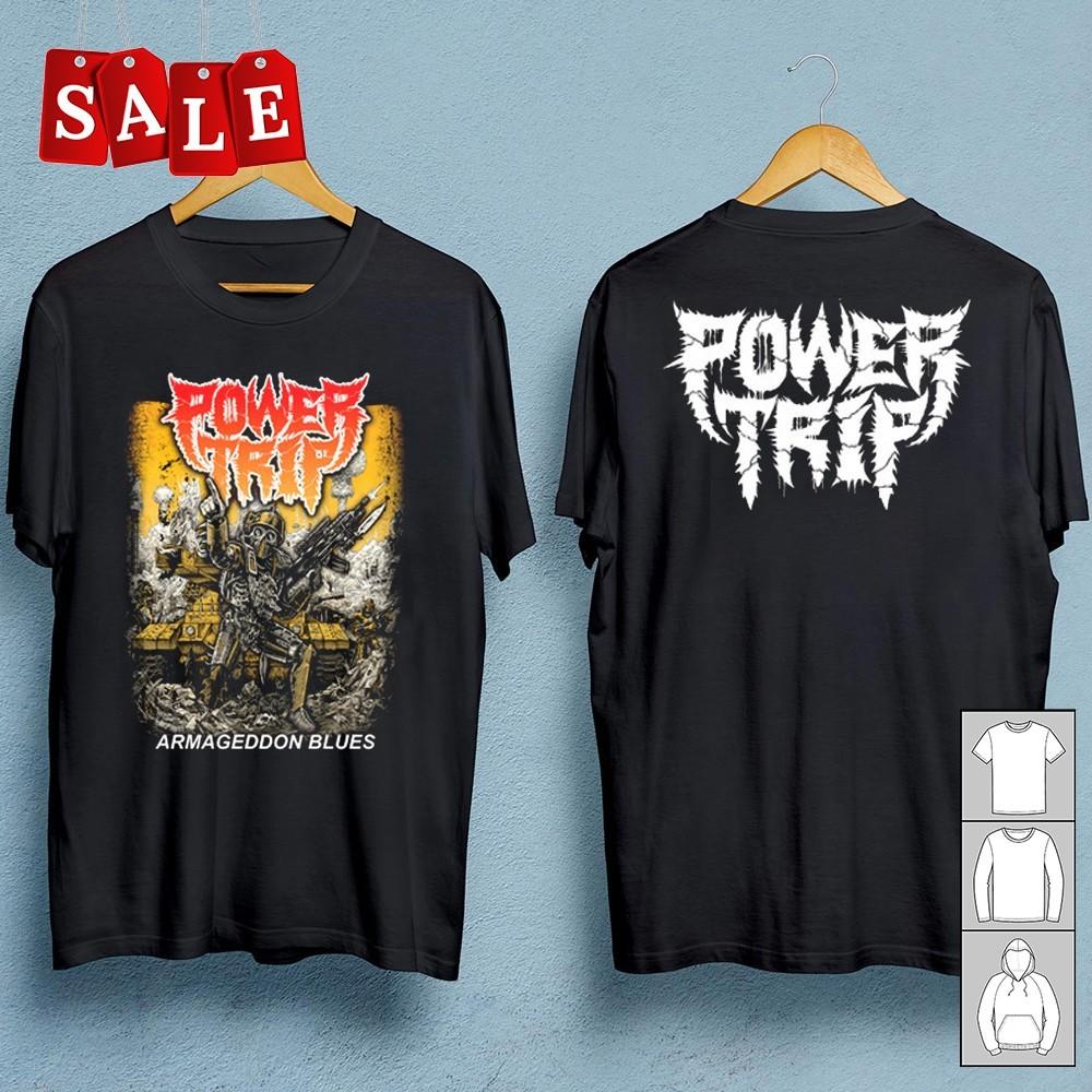 Новая популярная группа Power Trip 2 стороны Подарок для фанатов Унисекс S-235XL Футболка LW491 Унисекс Футболка