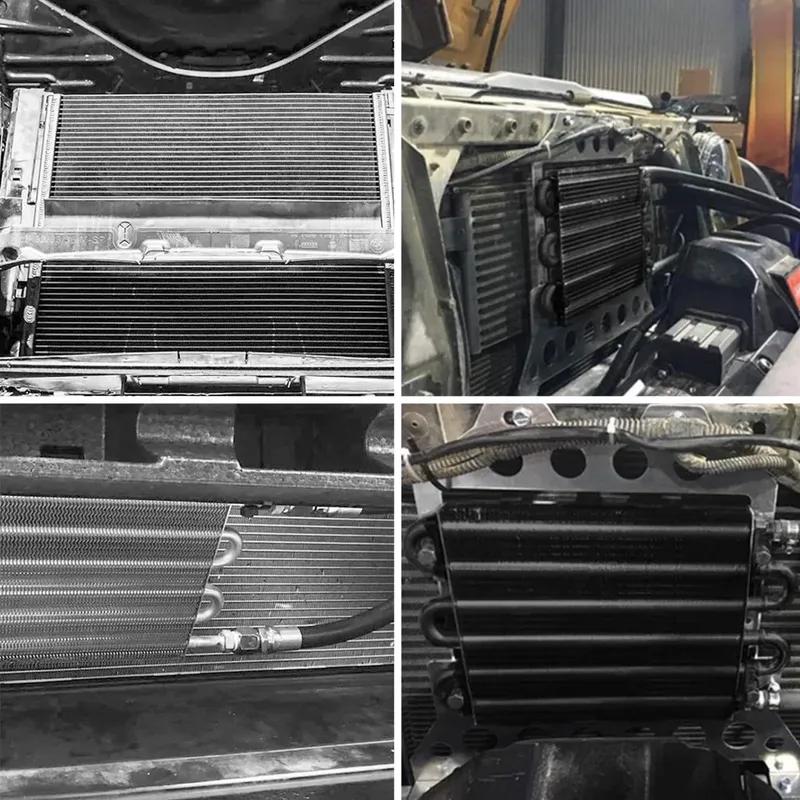 Universal Aluminum Oil Cooler 4 Row 6 Row 8 Row Radiator Converter Kit Remote Transmission Auto Manual Car Motorcycle
