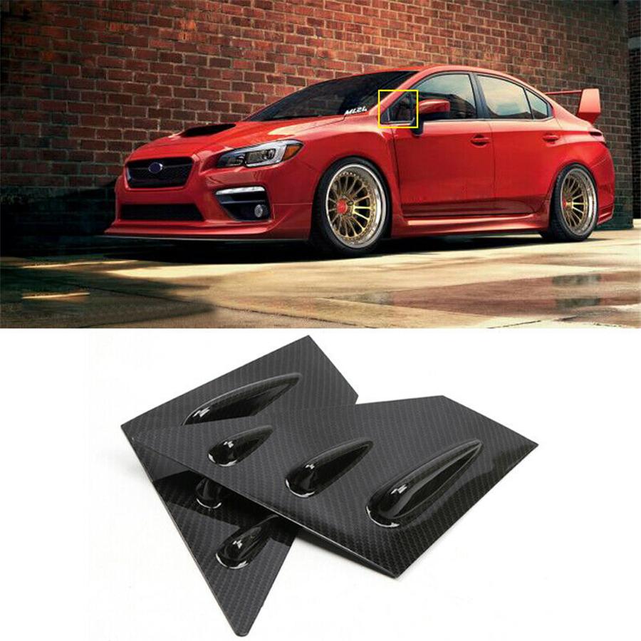2x Накладка на жалюзи переднего окна под карбон для Subaru WRX STi 2015-2020