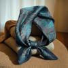 Luxury Brand Paisley Houndstooth Printed Square Scarf Soft Satin Thin Smooth Neck Scarf Sunscreen Headscarf For Women Head Wrap