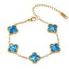 Vibrant 13mm Four-Leaf Clover Bracelet - Classic and Versatile Style