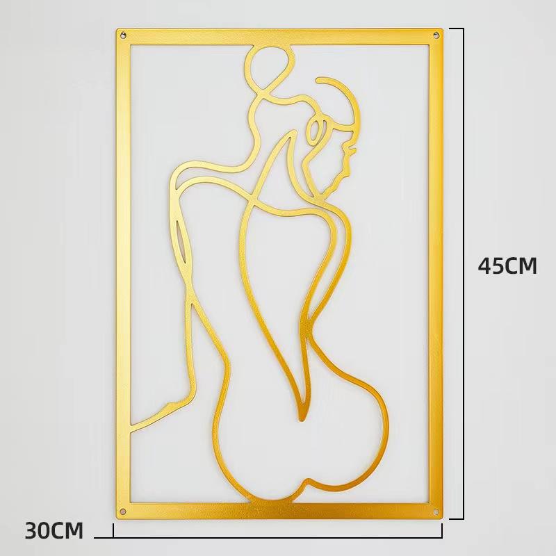 Metal Wall Painting Iron Wall Hanging Decoration Nordic Woman Silhouette Home Decor Macrame Wall Ledges Living Room Decor Gift