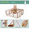 Rabbit Hutch Outdoor, Guinea Pig House, Bunny Run Cage with Openable Top for 1–2 Rabbits, 123 x 120 x 52cm, Yellow