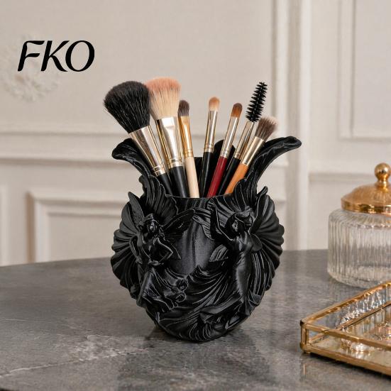 Elegant Pen Holder Makeup Brush Holder, with Thickened Stable Base, Fairies Decor Silk Dressing Table Organizer Texture Storage Box, for Pens