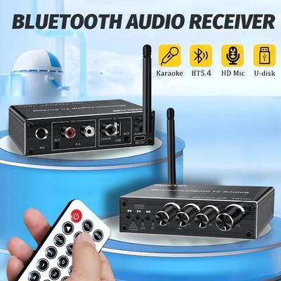 T500 ЦАП Bluetooth 5.4 Аудиоприемник Цифро-аналоговый преобразователь 3,5 мм AUX RCA Коаксиальный USB U-диск Караоке Стерео Беспроводной адаптер