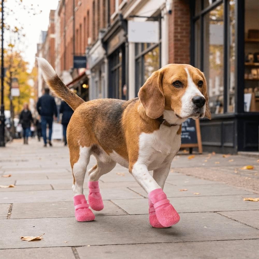 4PCS Adjustable Dog Foot Cover Breathable Anti-slip Pet Socks Pet Supplies Dog Mesh Shoes Snow